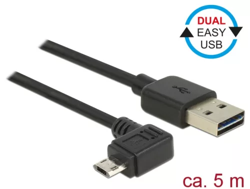 Delock Kábel, EASY-USB 2.0-s A-típusú csatlakozódugó > EASY-USB 2.0-s Micro-B típusú csatlakozódugó, (DL-85562)