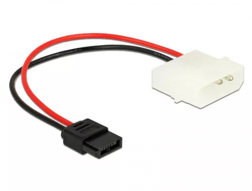 Delock Tápkábel Molex 4 tűs apa, Slim SATA 6 tűs anya csatlakozóhoz, hossz: 15 cm (DL-85638)