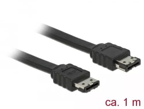 Delock Kábel eSATA 3 Gb/s hüvely > eSATA hüvely 1 m fekete (DL-85640)