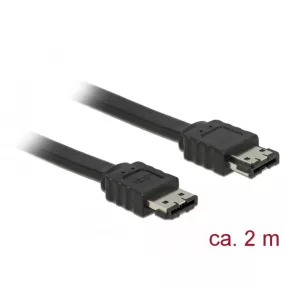   Delock Kábel eSATA 3 Gb/s hüvely > eSATA hüvely 2 m fekete (DL-85641)