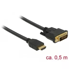 Delock HDMI - DVI 24+1 kétirányú kábel 0,5 m (DL-85651)