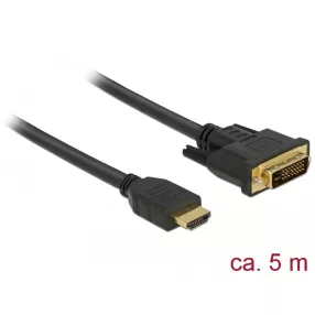 Delock HDMI - DVI 24+1 kétirányú kábel 5 m (DL-85656)