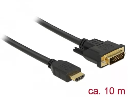Delock HDMI - DVI 24+1 kétirányú kábel 10 m (DL-85657)