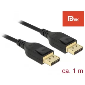   Delock DisplayPort kábel 8K 60 Hz 1 m DP 8K tanúsítvánnyal (DL-85658)