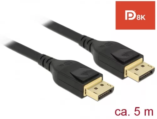 Delock DisplayPort kábel 8K 60 Hz 5 m DP 8K tanúsítvánnyal (DL-85663)