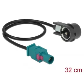   Delock antenna kábel FAKRA Z dugó > ISO dugó RG-174 30 cm fekete (DL-85722)