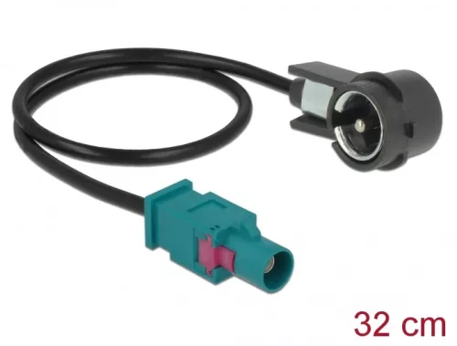 Delock antenna kábel FAKRA Z dugó > ISO dugó RG-174 30 cm fekete (DL-85722)