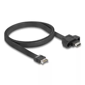   Delock USB 10 Gbps szalagkábelhez E-típusú A kulcsos 20 tűs apa csatlakozó - USB Type-C  anya rögzíthető csatlakozó, kábelhossz 75 cm (DL-85760)
