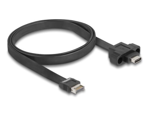 Delock USB 10 Gbps szalagkábelhez E-típusú A kulcsos 20 tűs apa csatlakozó - USB Type-C  anya rögzíthető csatlakozó, kábelhossz 75 cm