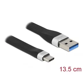   Delock USB 3.2 Gen 1 FPC lapos csík kábel USB A-típusú - USB Type-C  13,5 cm PD 3 A (DL-85771)