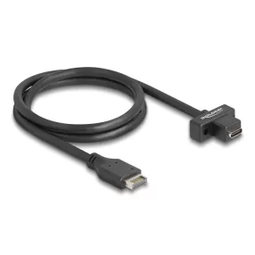   Delock USB 10 Gbps kábel E-típusú A kulcsos 20 tűs apa csatlakozó - USB Type-C  anya rögzíthető csatlakozó, kábelhossz 70 cm (DL-85776)