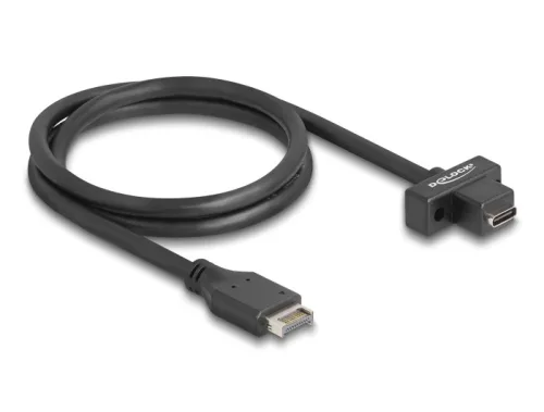 Delock USB 10 Gbps kábel E-típusú A kulcsos 20 tűs apa csatlakozó - USB Type-C  anya rögzíthető csatlakozó, kábelhossz 70 cm (DL-85776)