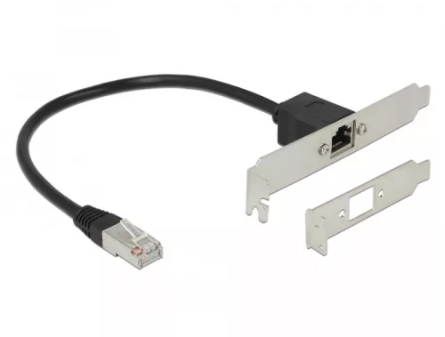 Delock Hálózat Bővítő Kábel RJ45 Cat.5e 30 cm általános vagy LP rekesz edénnyel (slot bracket) (DL-85803)