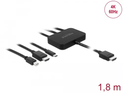 Delock USB-C , HDMI vagy mini DisplayPort 4K HDMI 1,8 m adapterkábelhez (DL-85830)