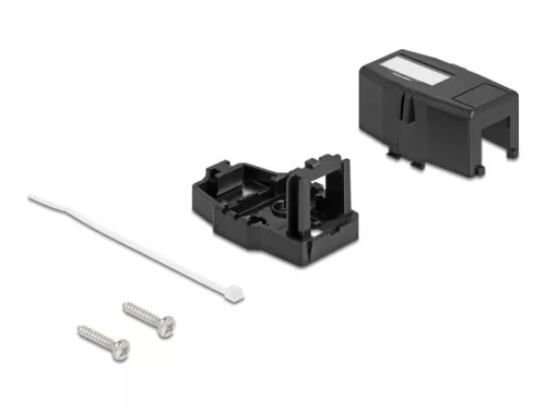 Delock Keystone Felületre Épített Doboz 1 Port mágneses gombbal, fekete színű (DL-85840)