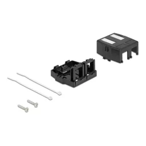   Delock Keystone Felületre Épített Doboz 2 Port mágneses gombbal, fekete színű (DL-85842)