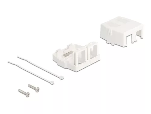 Delock Keystone Felületre Épített Doboz 2 Port mágneses gombbal, fehér színű (DL-85843)