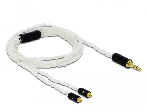 Delock Audio kábel 3,5 mm 3 tűs sztereo jack apa - 2 x MMCX apa 1,20 m (DL-85845)