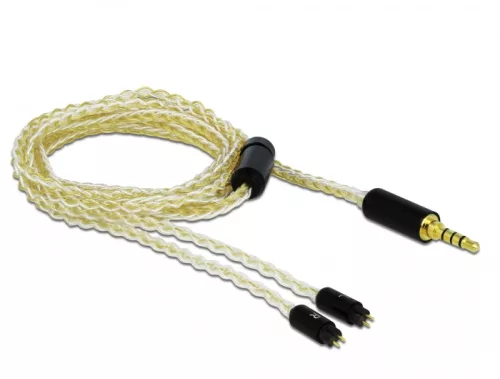Delock Audio kábel 3,5 mm 4 tűs sztereo jack apa - 2 x 2 tűs apa 1,25 m (DL-85849)