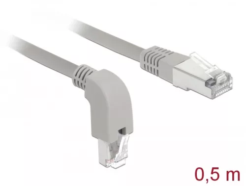 Delock Hálózati kábel RJ45 Cat.5e SF/UTP, lefelé néző / egyenes 0,5 m (DL-85855)