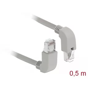   Delock Hálózati kábel RJ45 Cat.6A S/FTP felfelé néző / lefelé néző 0,5 m (DL-85870)