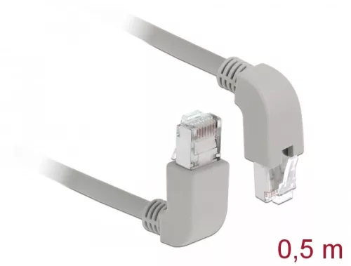 Delock Hálózati kábel RJ45 Cat.6A S/FTP felfelé néző / lefelé néző 0,5 m (DL-85870)