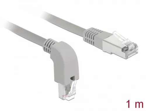 Delock Hálózati kábel RJ45 Cat.6A S/FTP, lefelé néző / egyenes 1 m (DL-85874)