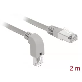   Delock Hálózati kábel RJ45 Cat.6A S/FTP, lefelé néző / egyenes 2 m (DL-85875)