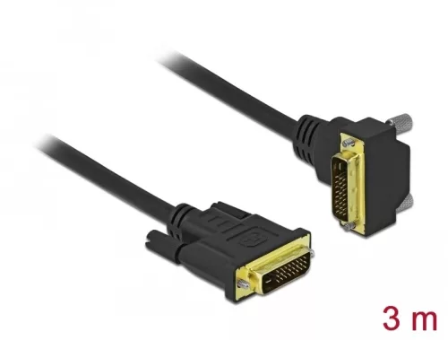 Delock DVI kábel 24+1 apa - 24+1 apa hajlított 3 m (DL-85895)