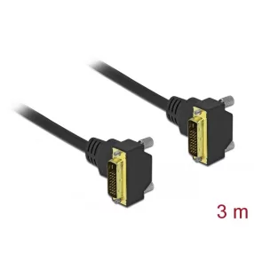   Delock DVI kábel 18+1 apa hajlított - 18+1 apa hajlított 3 m (DL-85907)