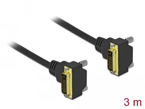 Delock DVI kábel 18+1 apa hajlított - 18+1 apa hajlított 3 m (DL-85907)