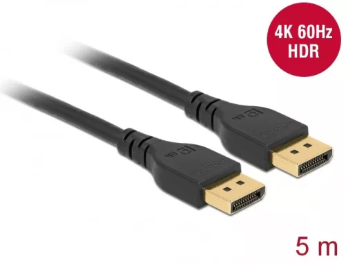 Delock DisplayPort 1.2 kábel 4K 60 Hz 5 m retesz nélküli (DL-85912)