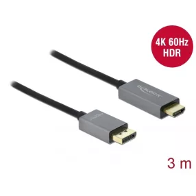   Delock Aktív DisplayPort 1.4 - HDMI kábel 4K 60 Hz (HDR) 3 méter hosszú (DL-85930)