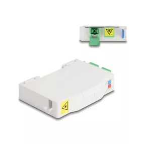   Delock Optikai szál csatlakoztató doboz DIN sínhez csatlakozó tartállyal és 2 x SC Simplex coupler-rel (DL-85935)