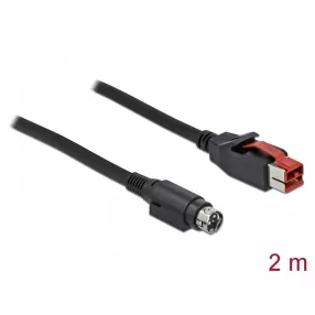   Delock PoweredUSB kábel apa 24 V > Mini-DIN 3 tűs apa 2 m, POS nyomtatókhoz és csatlakozókhoz (DL-85946)