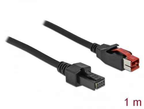 Delock PoweredUSB kábel apa 24 V > 2 x 4 tűs apa, 1 m, POS nyomtatókhoz és csatlakozókhoz (DL-85950)