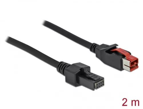 Delock PoweredUSB kábel apa 24 V > 2 x 4 tűs apa, 2 m, POS nyomtatókhoz és csatlakozókhoz (DL-85951)