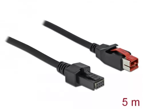 Delock PoweredUSB kábel apa 24 V > 2 x 4 tűs apa, 5 m, POS nyomtatókhoz és csatlakozókhoz (DL-85954)