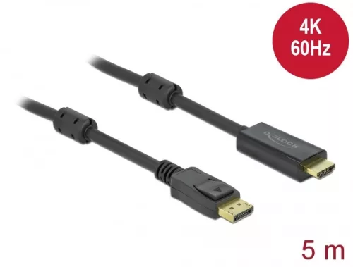 Delock Aktív DisplayPort 1.2 - HDMI kábel 4K 60 Hz 5 méter hosszú (DL-85958)