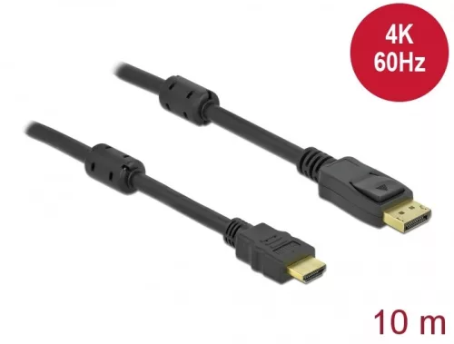 Delock Aktív DisplayPort 1.2 - HDMI kábel 4K 60 Hz 10 méter hosszú (DL-85960)