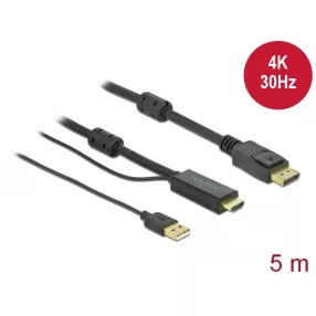 Delock HDMI    DisplayPort-kábel 4K 30 Hz 5 m (DL-85966)