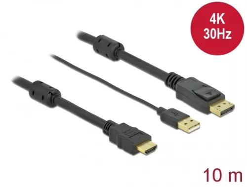 Delock HDMI    DisplayPort-kábel 4K 30 Hz 10 m (DL-85968)