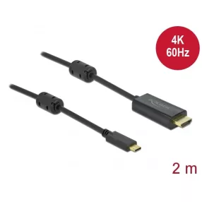   Delock Aktív USB Type-C  - HDMI kábel (DP Alt Mode) 4K 60 Hz 2 méter hosszú (DL-85970)