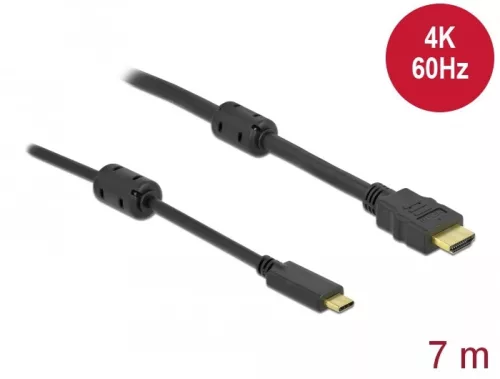 Delock Aktív USB Type-C  - HDMI kábel (DP Alt Mode) 4K 60 Hz 7 méter hosszú (DL-85973)