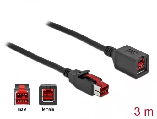 Delock PoweredUSB bővítőkábel 24 V 3 m (DL-85987)