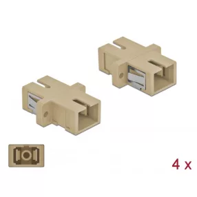   Delock SC optikai szálas csatlakozó simplex anya - SC simplex anya, multimódosú 4 db. Bézs (DL-85993)