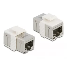   Delock fémszínű adapter RJ45 anya - RJ45 anya Cat.6A (DL-86012)