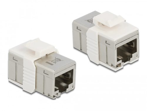 Delock fémszínű adapter RJ45 anya - RJ45 anya Cat.6A