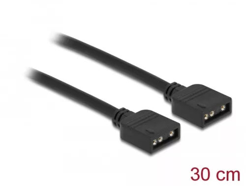 Delock RGB csatlakozó kábel 3 tűs 5 V-s RGB / ARGB LED fényhez 30 cm hosszú (DL-86013)