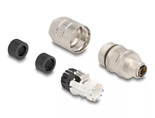 Delock M12 dugaszoló szerelvény 8 tűs X kódolt Cat.6A (DL-86032)